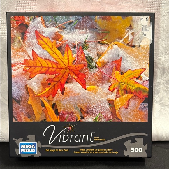 Vibrant Mega Puzzles Frozen Autumn Leaves 500 Piece - Picture 1 of 4